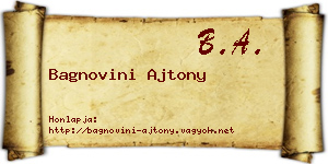 Bagnovini Ajtony névjegykártya